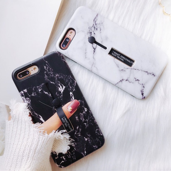 Cute Nation Accessories - iPhone 7/8/Plus/X/XS/Max/XR Marble Loop Ring Case